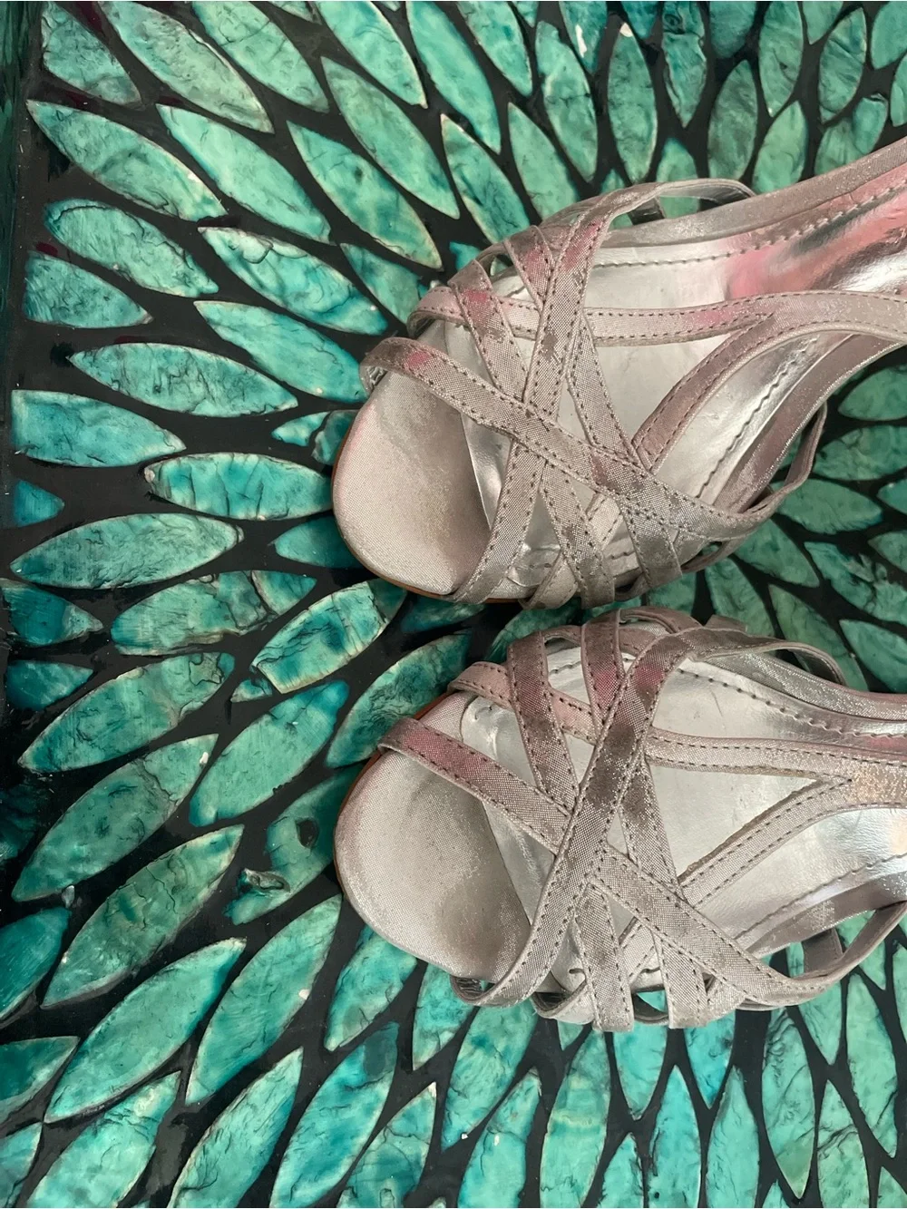 Gianni Bini Metallic Pink Strappy Heels